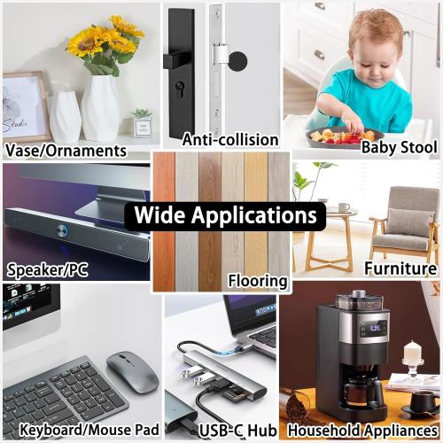 Non Slip Self Adhesive Silicone Cuttable Furniture Pads - 5x40 inch Versatile Non-Slip Silicone Pads for Variety of Objects, Appliances and Furniture