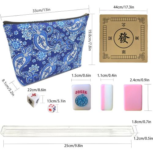 American Mini Mahjong Set 166 Mahjong Tiles 0.9-inch American Mahjong Game Pink Set Thickened Mah-Jongg Tiles Bag Mahjong Tile Set