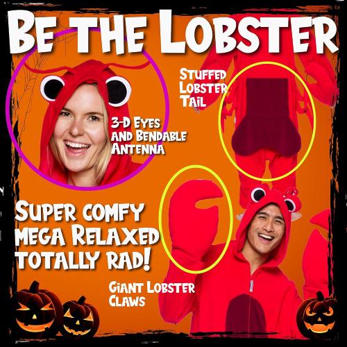 One size Funziez! Sea Creatures Onesie Lobster, Clown Fish, Hammerhead Shark, Octopus, Squid - Plush Adult Animal Costume Jumpsuit