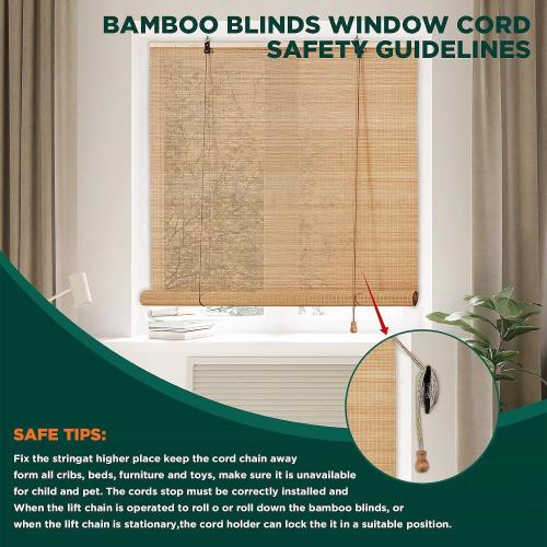 Bamboo Blinds for Interior Windows, Easy to Install Bamboo Shades for Indoor Windows, Custom Roller Shades for Indoor Window and Outdoor Patio, 23 W x 48 H