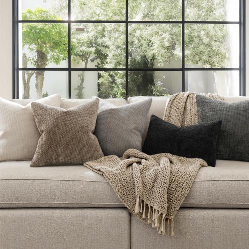 MIULEE Pack of 2 Couch Throw Pillow Covers 16x16 Inch Neutral Beige Modern Boho Accent Decorative Pillow Covers Soft Chenille Farmhouse Cushion Covers for Home Decor Bed Sofa Living Room