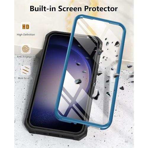 FNTCASE for Samsung-Galaxy S23 Plus Case, Built-in Screen Protector Blue