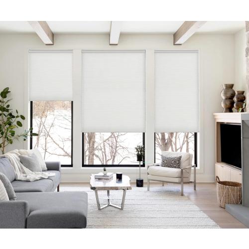 LazBlinds Cordless Cellular Shades, No Tools No Drill Light Filtering Honeycomb Shades Pleated Blinds for Windows, 43.5'' W x 48'' H, Light Grey
