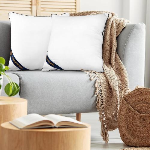 Utopia Bedding Throw Pillow Inserts (Pack of 2, White), 18 x 18 Inches Decorative Indoor Pillows for Sofa, Bed, Couch, Cushion Sham Stuffer