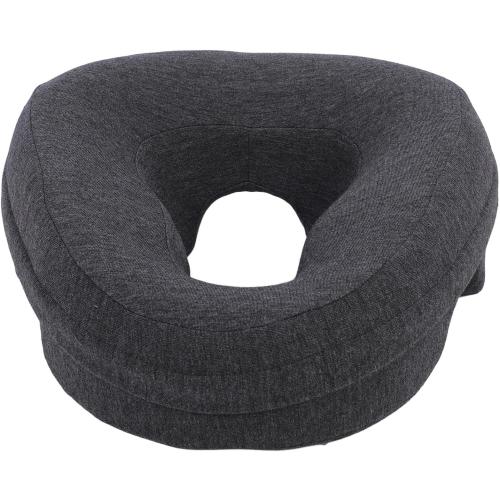 Face Down Pillow with Memory Foam, Soft Ergonomic Design for Comfortable Sleeping, Ideal for Home and Beauty Salon Use, Features Hollow Breathable Holes (Dark Gray)