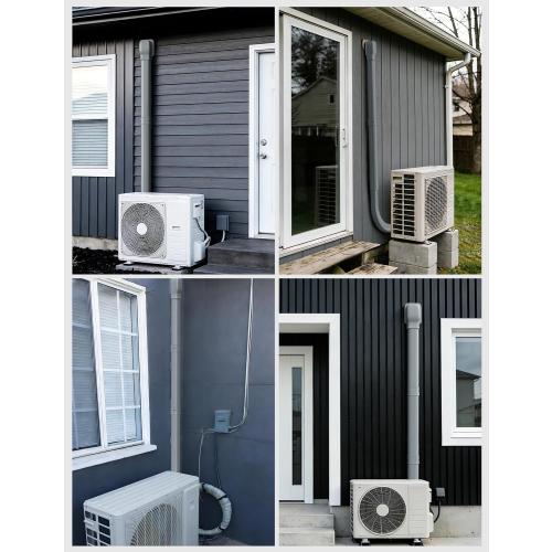Mini Split Line Set Cover with 2 Flexible Ducts, 3 17Ft, Gray | Long Ducts, Fewer Joints, 2 Types of Entry Wall Cover, Lineset Cover for Air Conditioner, HVAC, Heat Pumps, Central AC Pipe‼️missing pieces‼️