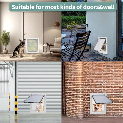 Large Doggie Door with Magnetic Locking Panel for Home Security - Durable & Weatherproof 17x14 for Medium to Large Dogs, Cats, Pets. Easy to Install