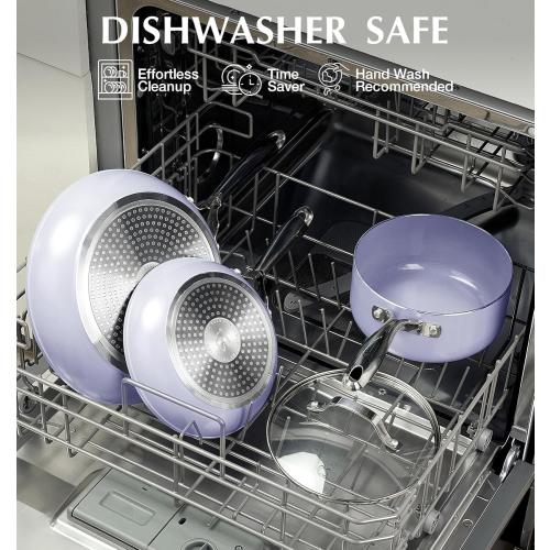 KOCH SYSTEME CS 14 Inch Frying Pan with Lid, Large Skillet with Lid, Extra Large Fry Pan for Family & Commercial Use, Oven Safe, 14 Inch Skillet Lids, Induction Compatible, Purple