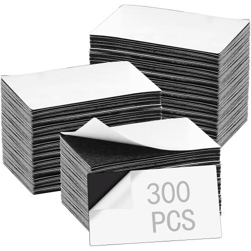 300 Pack Business Card Magnet Peel and Stick Strong Adhesive Customizable Magnetic Business Cards for Fridge and Metal Items 2X3.5 inch