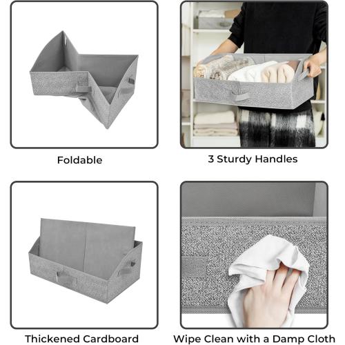 GRANNY SAYS Closet Organizers and Storage, Trapezoid Storage Bins, Dog Toy Bin, Storage Baskets for Shelves, Fabric Storage Bins with Handles, Clothing Organizer, Gray, 3-Pack