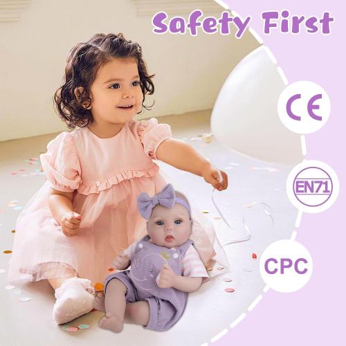 Lifelike Reborn Baby Dolls - 18 Inch Realistic Baby Doll Cloth Body Newborn Girl with Elephant Outfit & Accessories, Gift Box Included for Kids Role Play, Cuddling & Collectors