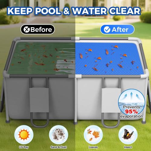 Solar pool cover measure 144*288in dimensions 32.68*22.44*11.02 thickness 16mil color blue