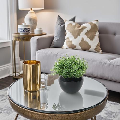 Velener Fake Sage Plants for Shelf Decor, Small Artificial Succulents Grass Desk Plant for Office Women, Mini Faux Plant Indoor, Masculine Home Decor, Coffee Table Decor, Bathroom Decor (2 Pack)