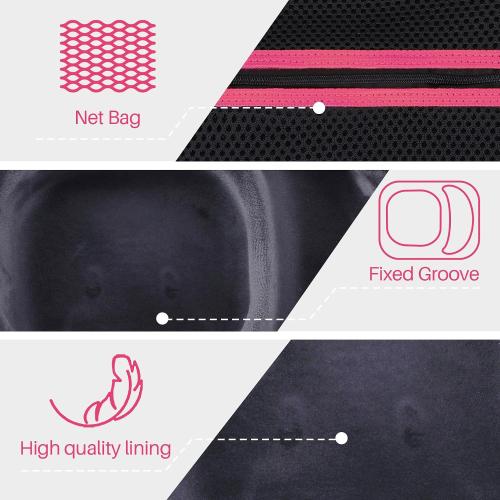 Lebakort Storage Case Compatible with Walkers Razor Slim/Howard Leight Honeywell Impact Sport/PROHEAR 066 030 Electronic Shooting Earmuffs Hearing Protection Muffs (Black   Pink Case)