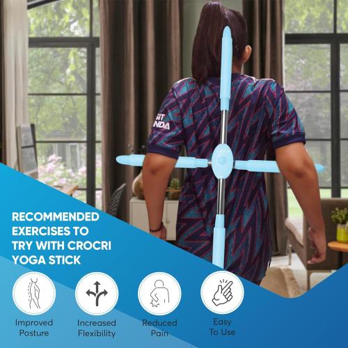 Back Stretcher for Lower Pain Relief – Neck Posture Corrector and Spine Alignment Stick – Yoga Stick for Lower Back and Shoulder Pain – Smart Posture Corrector for Women and Men