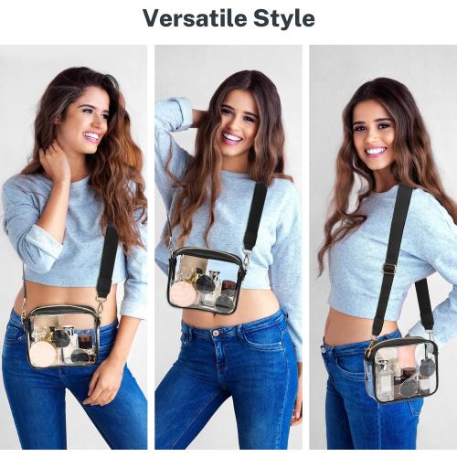 Aveniee Clear Bag Stadium Approved, Clear Purses for Women, Crossbody Bag for Concerts with Adjustable Strap