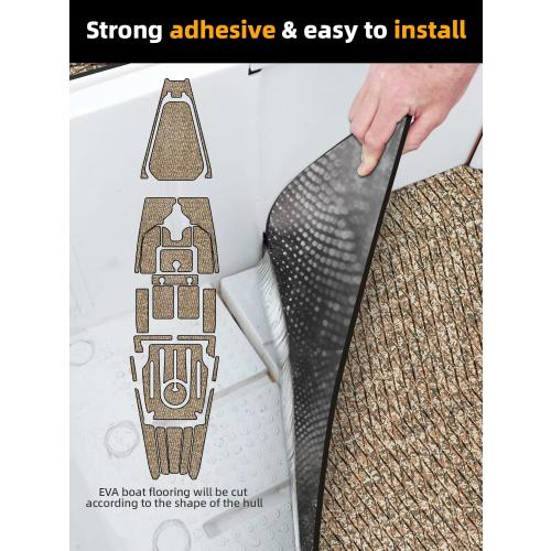 FOCEAN Boat Flooring EVA Foam Boat Decking Camo Self-Adhesive Marine Mats for Jon Boats,Bass Boat,RV,Kayak, 94.5 x 47.2/23.6/15.7‼️light dirt‼️