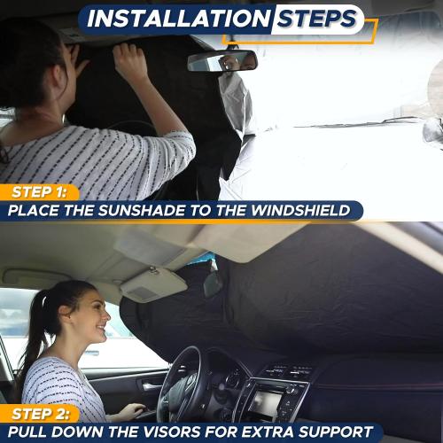 Econour Car Windshield Sun Shade, Front Window Sun Blocker for SUVs,Sedan