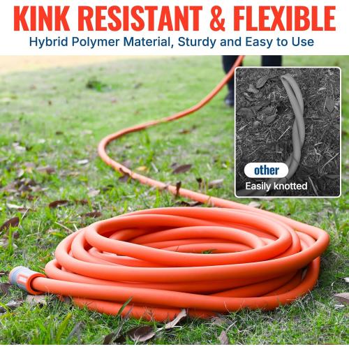 Size 50ft YAMATIC Heavy Duty Garden Hose 5/8 in x 50 ft with Swivel Fitting, Super Flexible Water Hose, All-weather, Lightweight, Burst 600 PSI