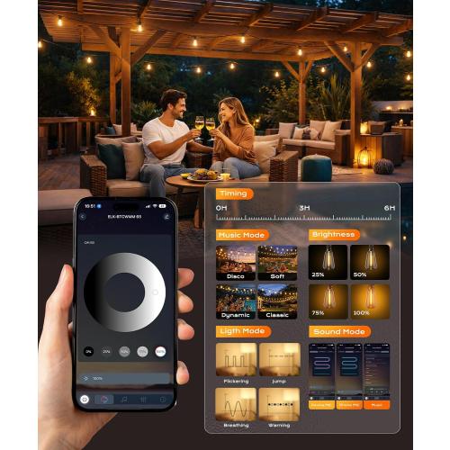 Outdoor String Lights, 100 FT Patio Lights for Outside
