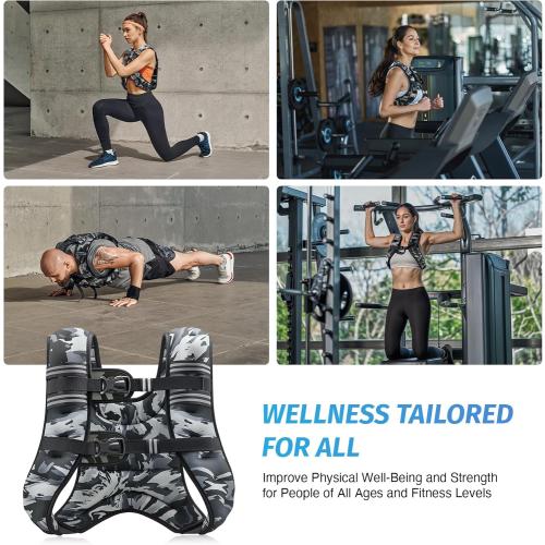 ZELUS Weighted Vest, 6lb/8lb/12lb/16lb/20lb/25lb/30lb Weight Vest with Reflective Stripe for Workout, Strength Training, Running, Fitness, Muscle Building, Weight Loss, Weightlifting