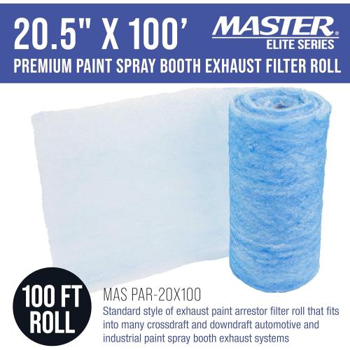 Master Elite Premium Paint Spray Booth Exhaust Filter Roll, 20.5 x 100' - 18 Gram Heavy-Duty Fiberglass Paint Arrestor - Captures Traps Overspray Paint Particles in Auto Car Autobody Refinish Booths