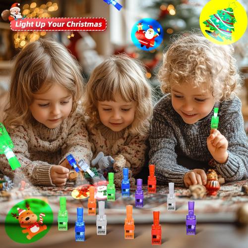 Christmas Party Favors for Kids, 36pcs Christmas Finger Lights Toys for Kids Boys Girls Classroom Rewards Xmas Sock Filler Gifts