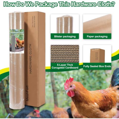 Hardware Cloth Size  1/2 Inch 48 x 100 ft 19 Hot - Dipped Galvanized After Welding. Ideal for Chicken, Rabbit, Snake Cages and Fencing.