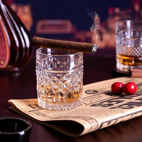 Whiskey Glasses Set of 4 with Luxury Box, 10oz Old Fashioned Whiskey Glasses Gift for Cocktails Rum Cognac Bourbon Liquor Rocks Glasses Men Gift(Mixed)