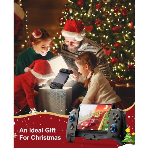 Gammeefy Switch Controllers Compatible with Nintendo Switch/Switch OLED, One-Piece Joypad Controller Replacement for Switch Pro Controller with 9 Lights Color, Christmas Gifts