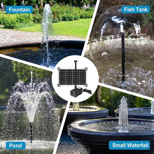 ECO-WORTHY Solar Water Fountain Pump Kit 449 GPH Flow 25W Adjustable Dry-Run Protection Solar Pond Pump Monocrystalline Solar Panel Powered Water Pump for Ponds, Garden, Waterfall, Pool, Birdbath