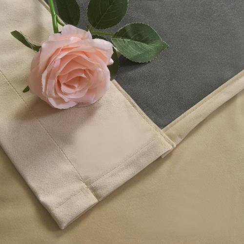 Roslynwood Cream Velvet Curtain 120 inches Extra Long - Curtains Room Darkening Rod Pocket Thermal Insulated Window Christmas Decorative Drapes for Living Room/Loft, W52 x L120, 2 Panels