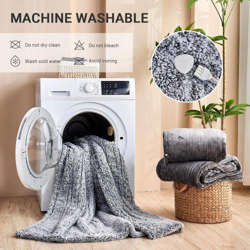 Heated Blanket Heated Throw, Electric Blanket 50x60 Heating Blanket with 8 Hours Auto Off 10 Fast Heating Levels Machine Washable Sherpa Heated Blanket with Overheating Protection