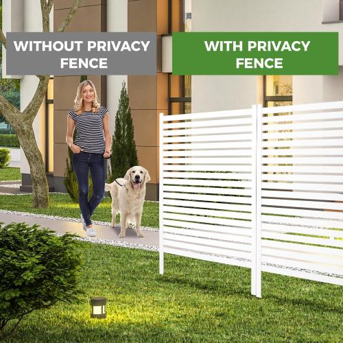 Air Conditioner Fence 3 Panels, 48 W x 48 H Outdoor Trash Can Fence, Easy Assembly Decorative Privacy Screen for AC Units & Pool Equipment