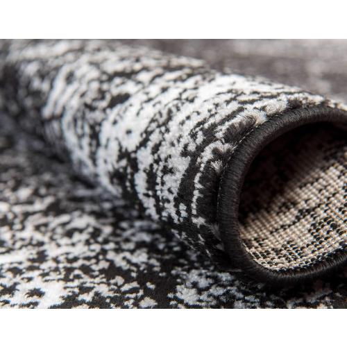 Unique Loom Sofia Collection Area Rug - Casino (2' x 6' 7 Runner, Black/ Ivory)