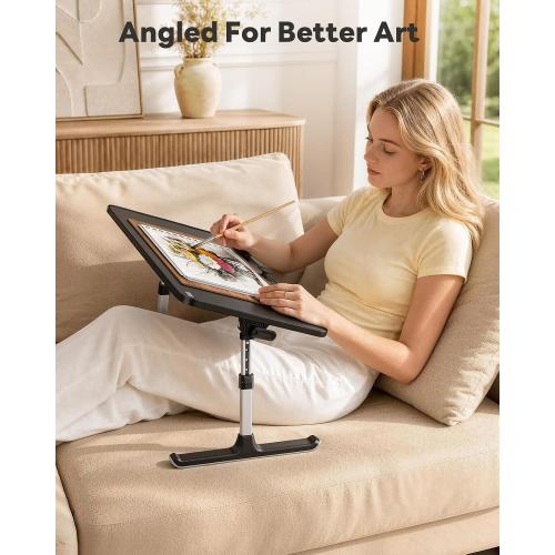 SAIJI Height & Angle Adjustable Lap Desk Laptop Stand for Bed