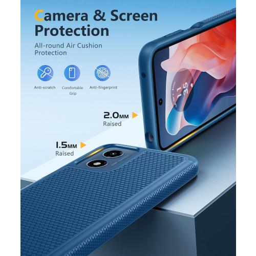 FNTCASE for Moto G-Play 2024 Case: Dual Layer Non Slip Military Grade Blue