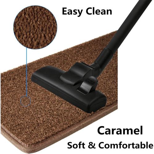 Carpet Stair Treads   Non-Slip Bullnose Carpet for Stairs   Indoor Stair Pads   Self-Adhesive & Easy Installation   Pet & Child Friendly   14- Pack Dark Brown 9.5 x 30x 1.3