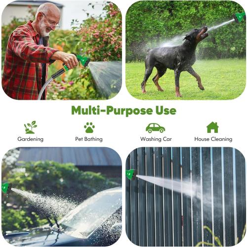 Unywarse Garden Hose 100FT Metal Water Hose with 10 Function Nozzle No-Kink | Flexible, Leak-proof, Heavy Duty, Lightweight, Pet Proof, Puncture Proof Stainless Steel Hose for Yard, Outdoor