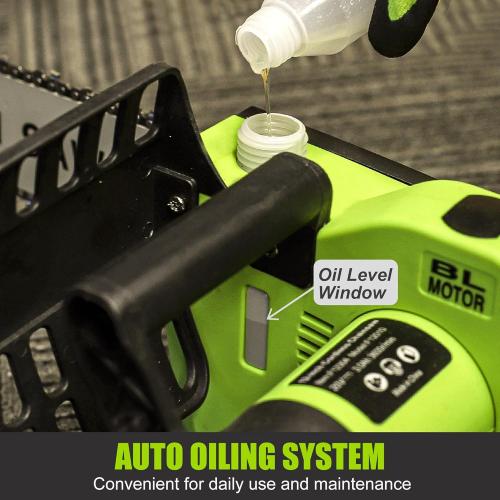 FASTPRO 12 Cordless Chainsaw, 20V 4.0Ah Brushless Chain Saw Kit with 2 Batteries and 2 Saw Chains, For Wood Cutting & Tree Trimming