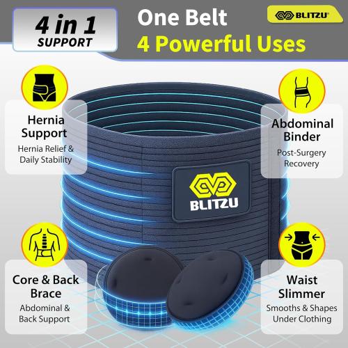 BLITZU Umbilical Hernia Belt for Men Women. Abdominal Binder Support Truss