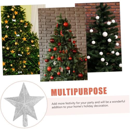 PRETYZOOM Christmas Tree Star Topper Holiday Decor Friendly Premium Plastic Star Ornament for Festive Xmas Party and Home Decoration