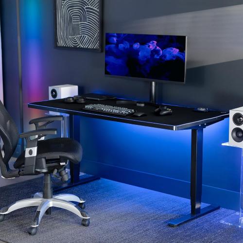 VIVO Large 60 x 30 inch Full Size Desk Pad with RGB Lighting for Office Ambience and Immersive Gaming, Oversized Mouse Pad Table Top Cover, 12 Color Modes, Non-Slip Base, Black, DESK-PAD60-30