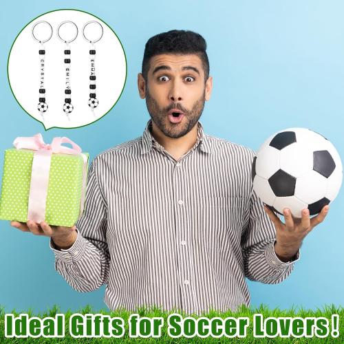 Landical 564 Pcs Soccer Keychain Making Kit DIY Name Bead Key Chain Craft