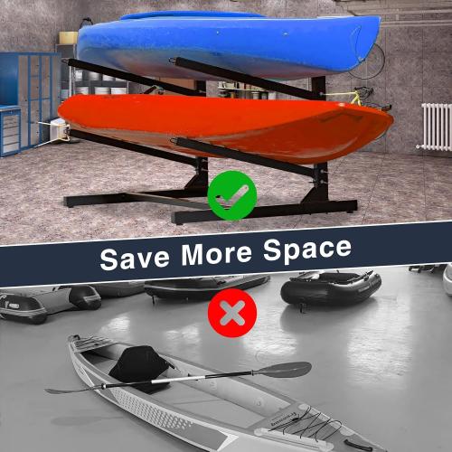 Black 28 Heavy Duty Kayak Storage Rack - Adjustable Freestanding Stand for Kayaks, Canoes, Paddleboards, and Surfboards - Ideal for Garage, Shed, Dock, and Outdoor Storage
