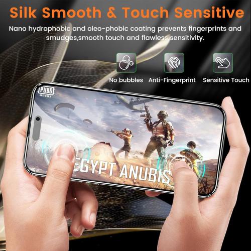 3 Pack Privacy Screen Protector for iPhone 15 Plus 6.7-Inch with 3 Pack Camera Lens Protector, Anti Spy Tempered Glass Film 9H Hardness Case Friendly