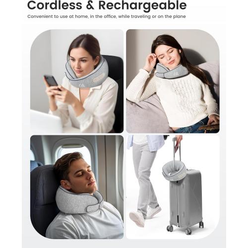CILI Cordless Neck Massager Pillow with Heat, Shiatsu Neck Massager for Pain Relief Deep Tissue,Heated Massage Pillow for Travel,3 Adjustable Intensity, Gifts for Women Men