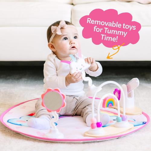 Move2Play 4-in-1 Baby Activity Center | Montessori-Inspired Design | 8 Interactive Toys | Tummy Time, Exersaucer & Toddler Table | Shower Gift | Essential | Must Have for 3, 6, 12 Month Old (Rainbow)