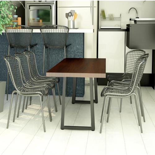 Metal Table Legs Heavy Duty Square Tube Desk Frame Industrial Dining/Coffee/Computer Table Legs, Set of 2(28-4X2mm, U-Shape)