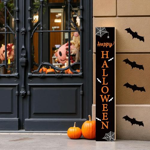 Halloween Porch Decor Outdoor Halloween Decorations Wooden Porch Sign Door Decorations Indoor Outside Welcome Sign for Front Door 46.8 Inch